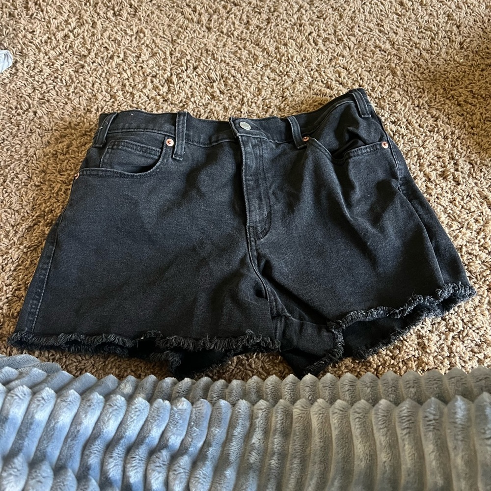 Black jean shorts